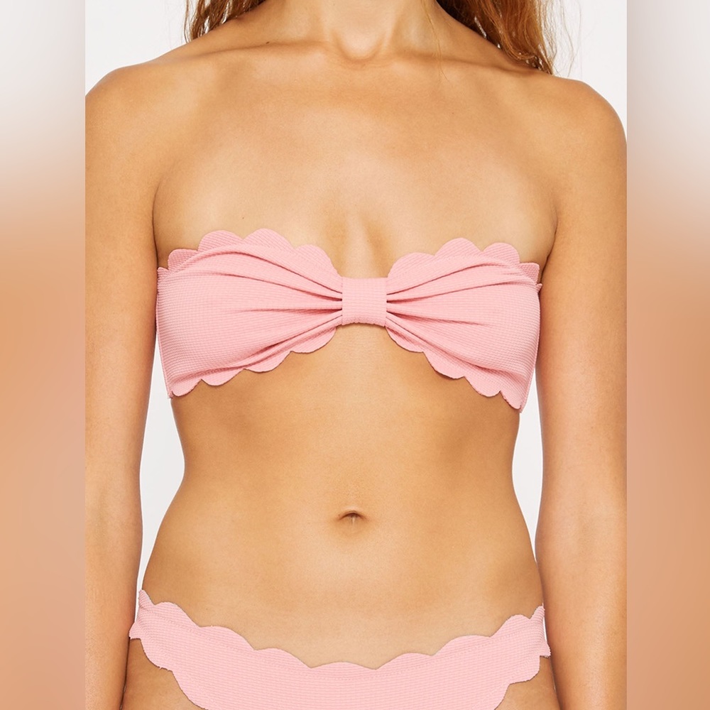 Brand new Marysia Antibes top in pink sands XS